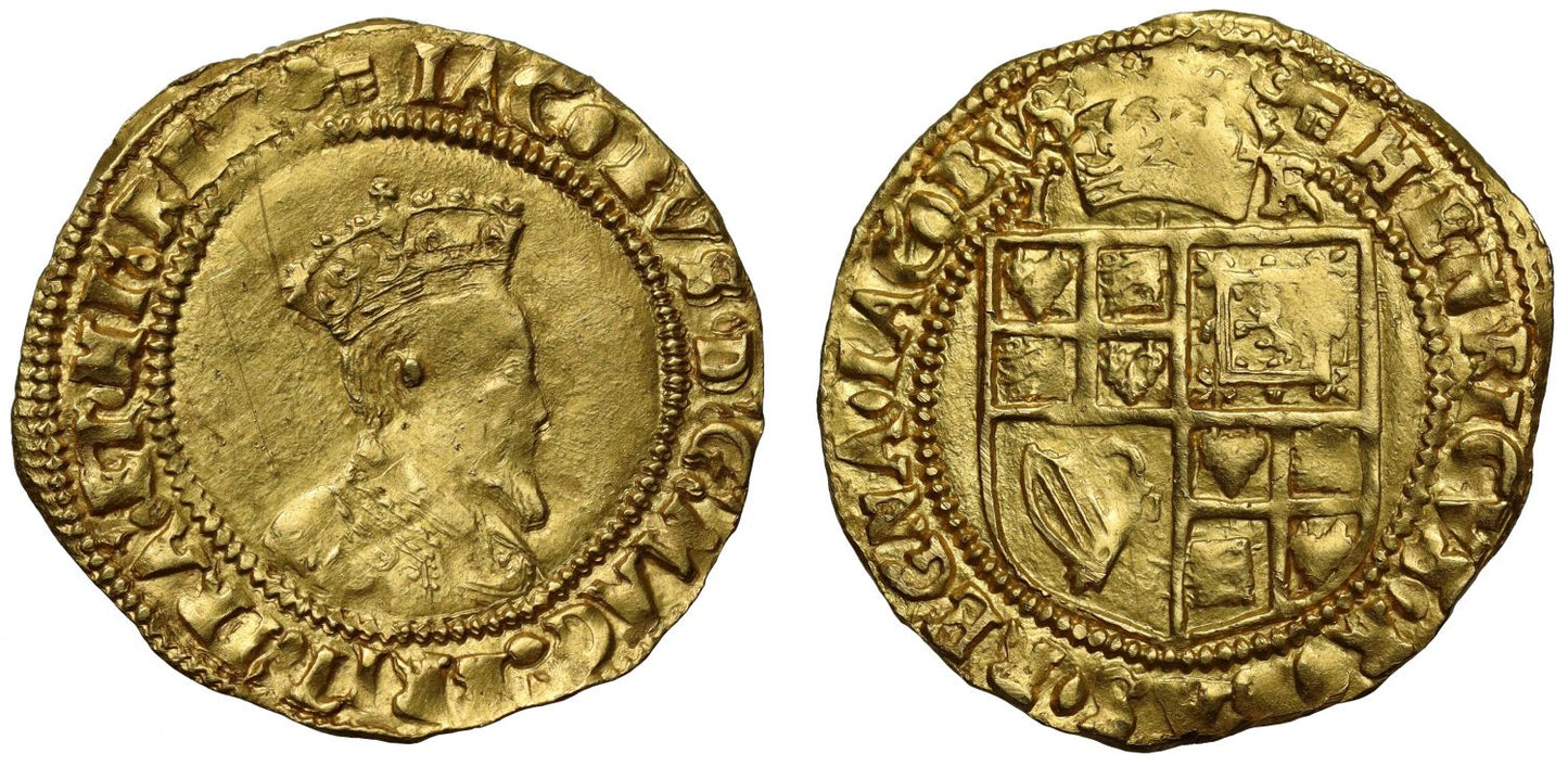 James I gold Britain Crown Second Coinage mm. key