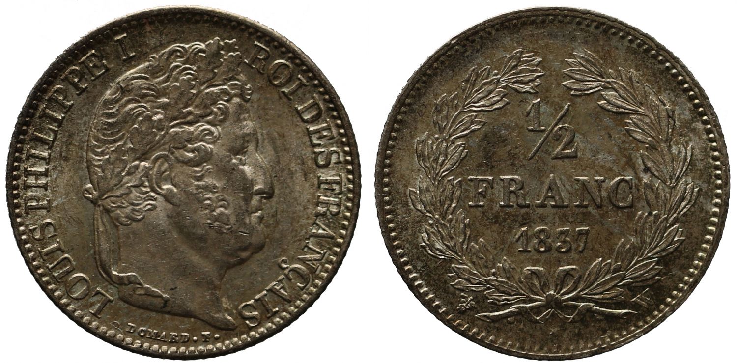France, Louis Philippe 1837 Half-Franc