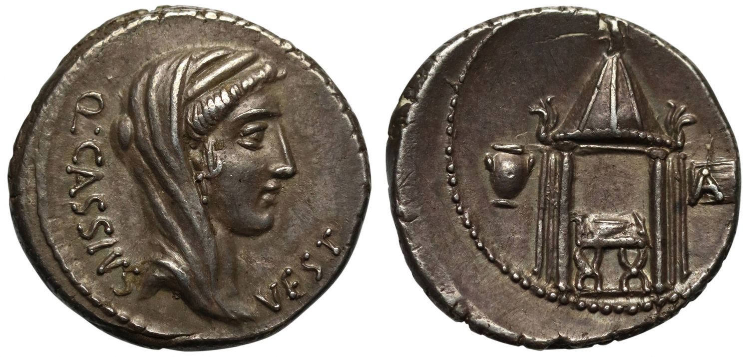 Q. Cassius Longinus, Silver Denarius.