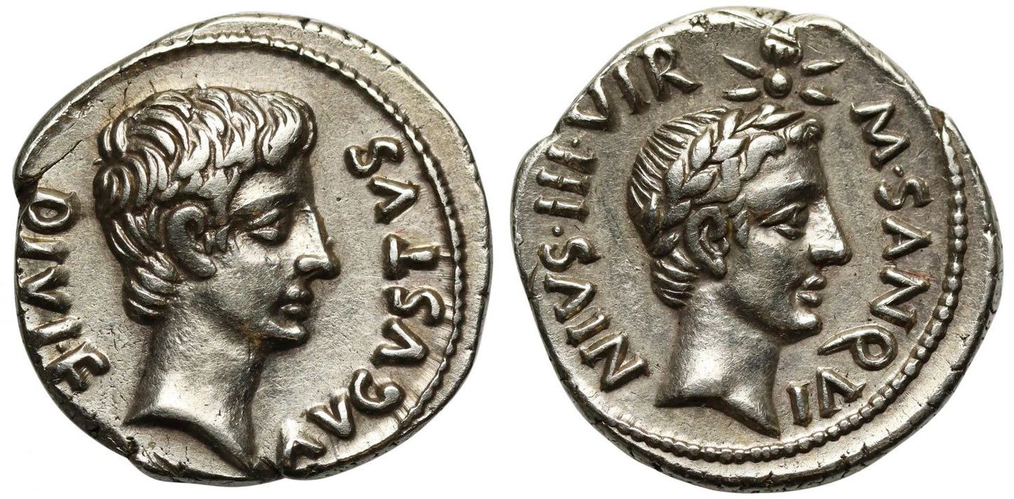 Augustus, Silver Denarius, 17 B.C.