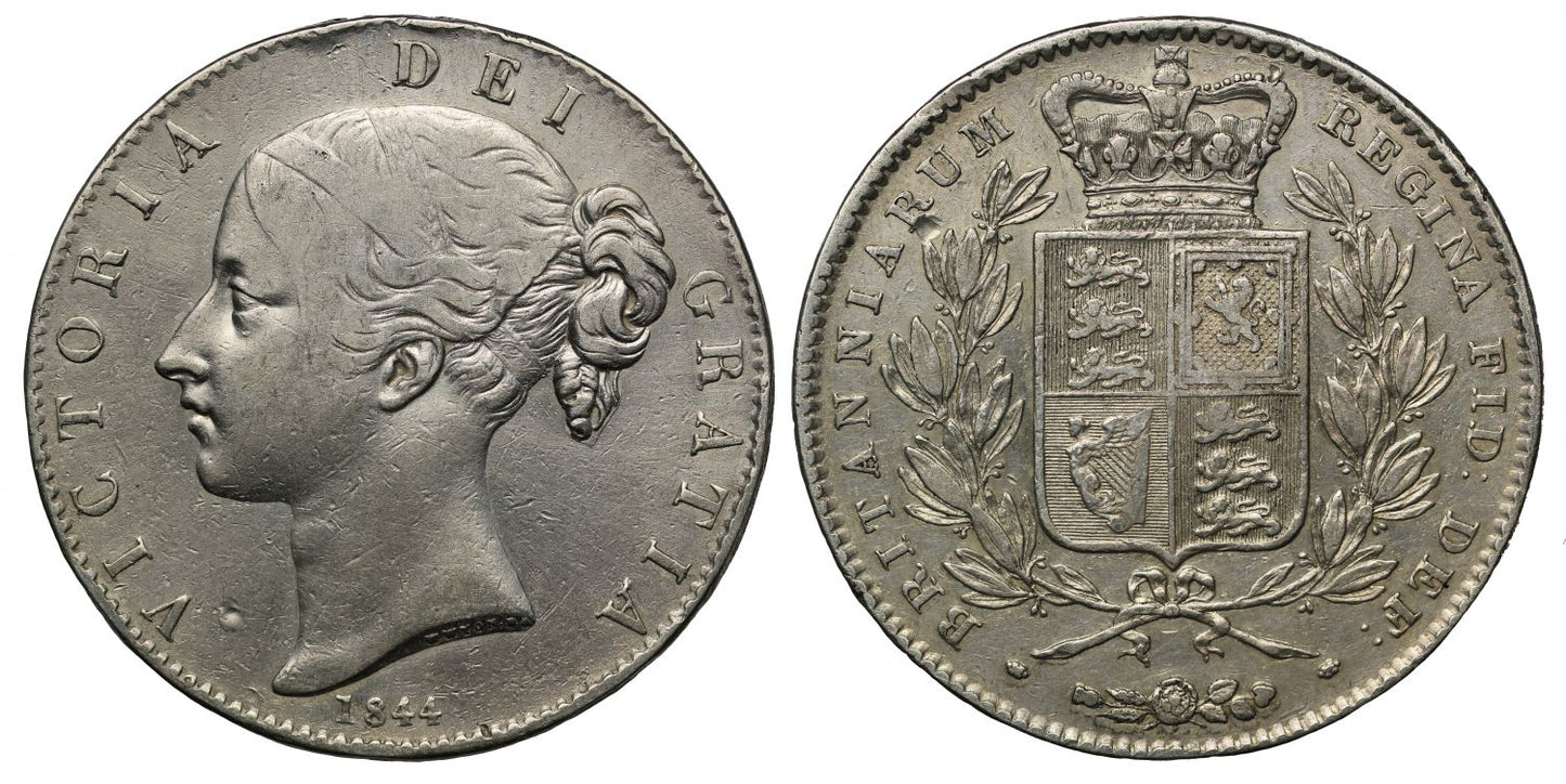 Victoria 1844 Pattern Crown, unfinished obverse die