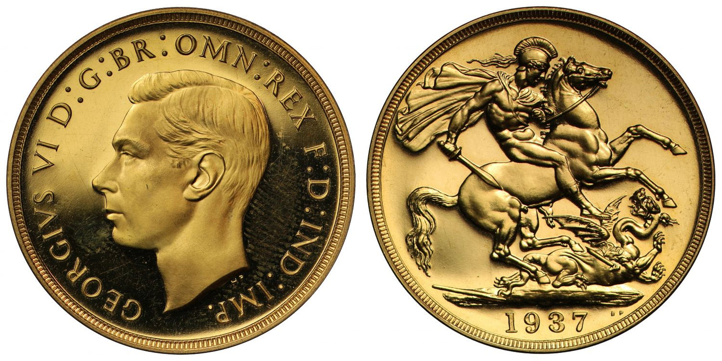 George VI 1937 proof Two Pounds, PF61 CAMEO