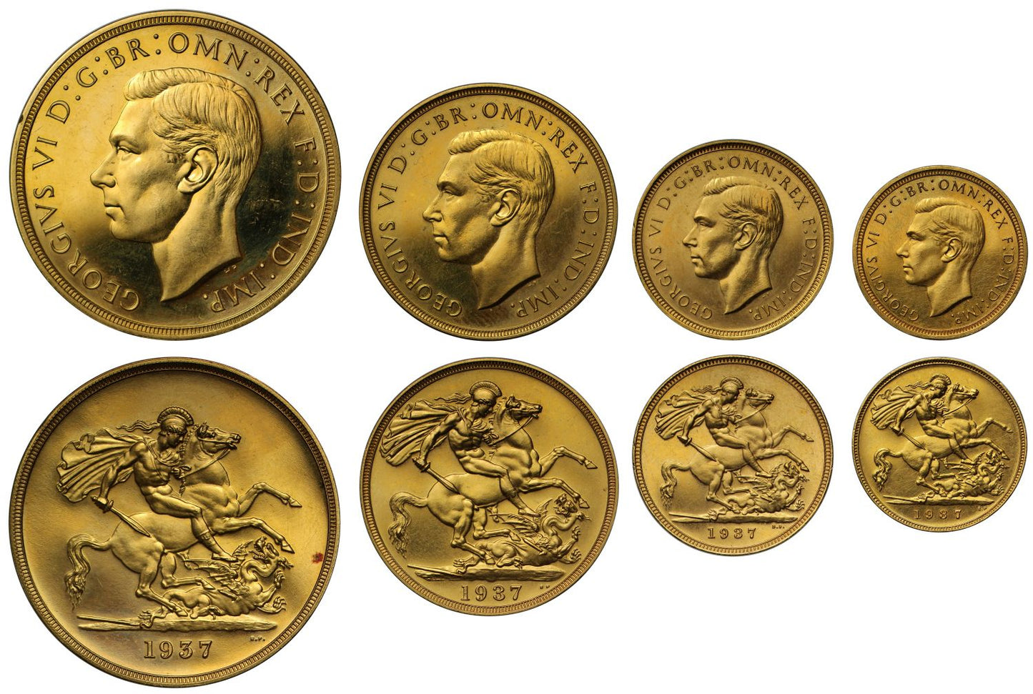 George VI 1937 4-coin proof Set, Coronation issue