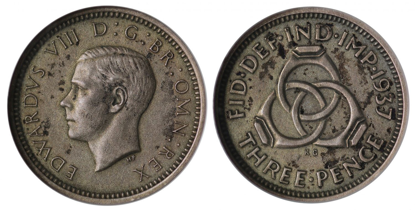 Edward VIII 1937 matt proof Threepence, PF61, ex Globus and Portraits of a Prince