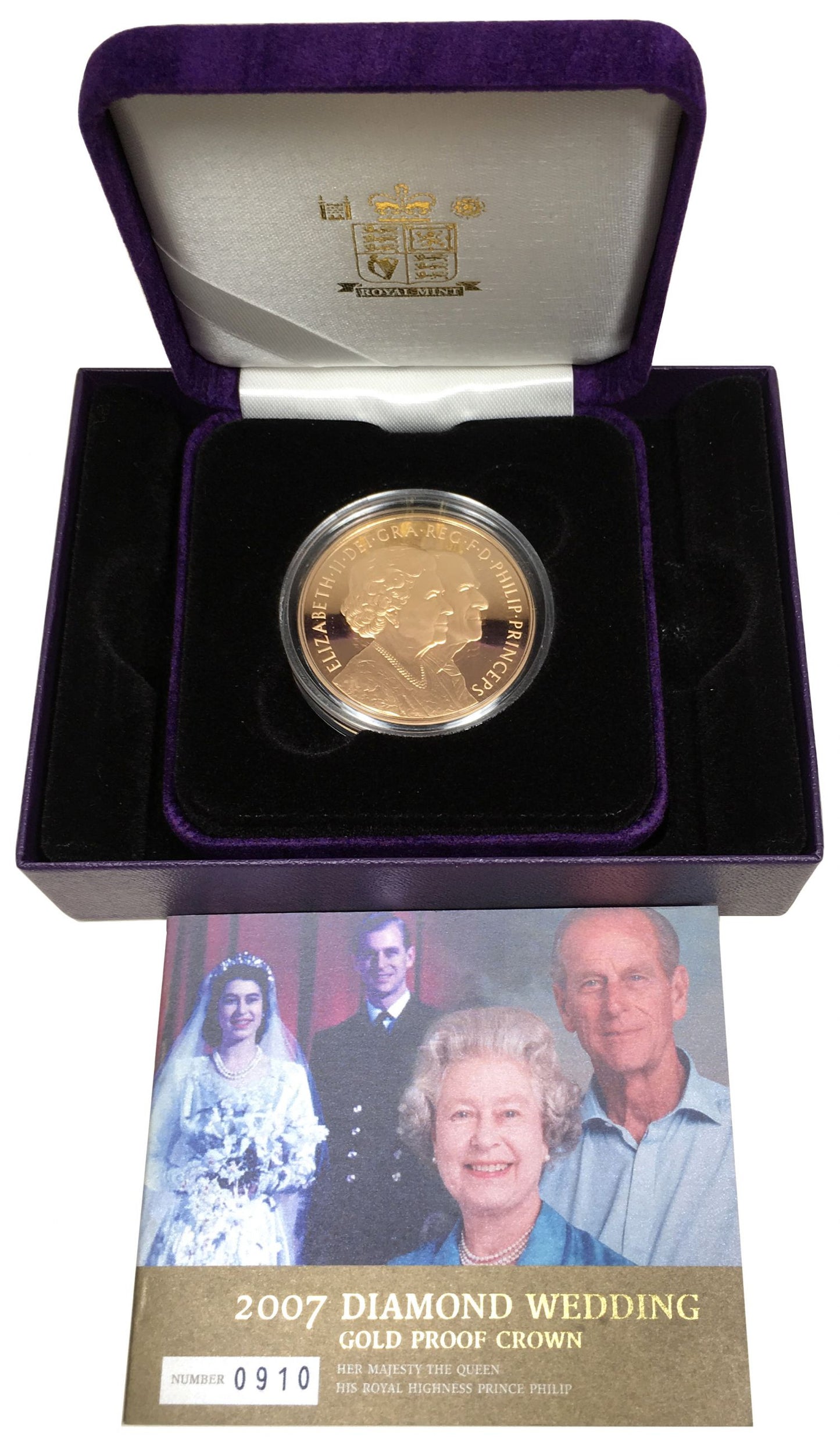 Elizabeth II 2007 proof Five Pounds - Diamond Wedding Anniversary