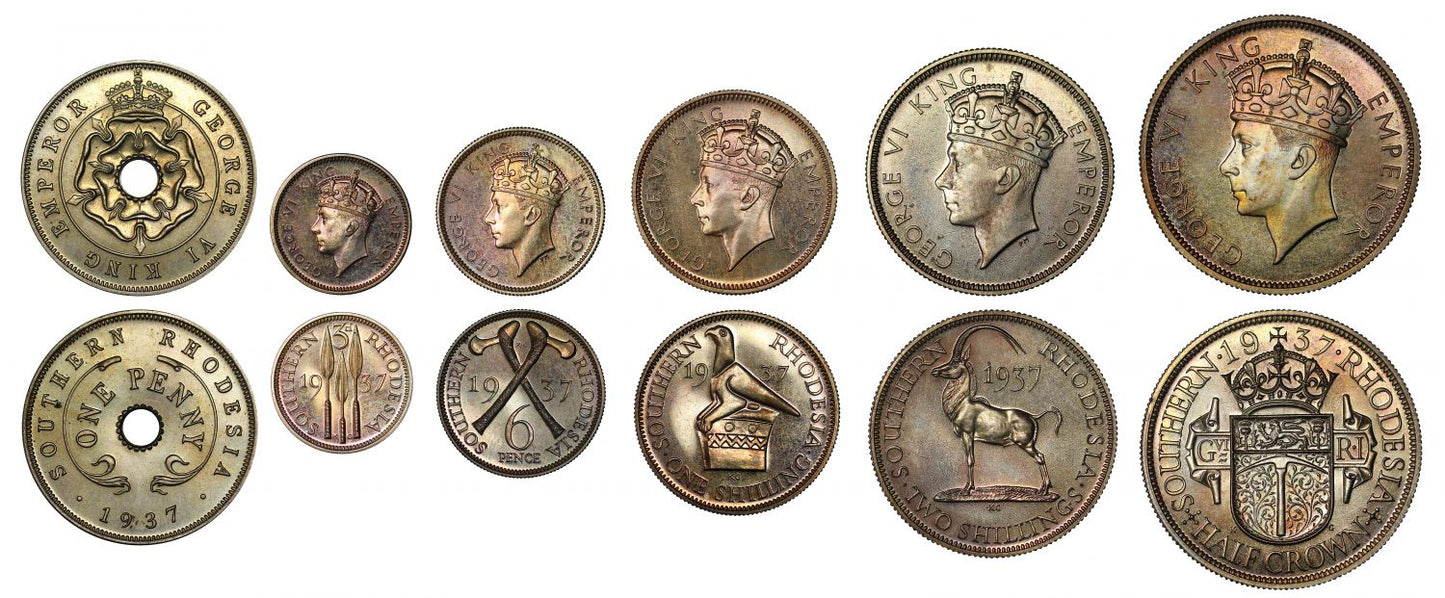 Southern Rhodesia, 1937 6-coin proof Set