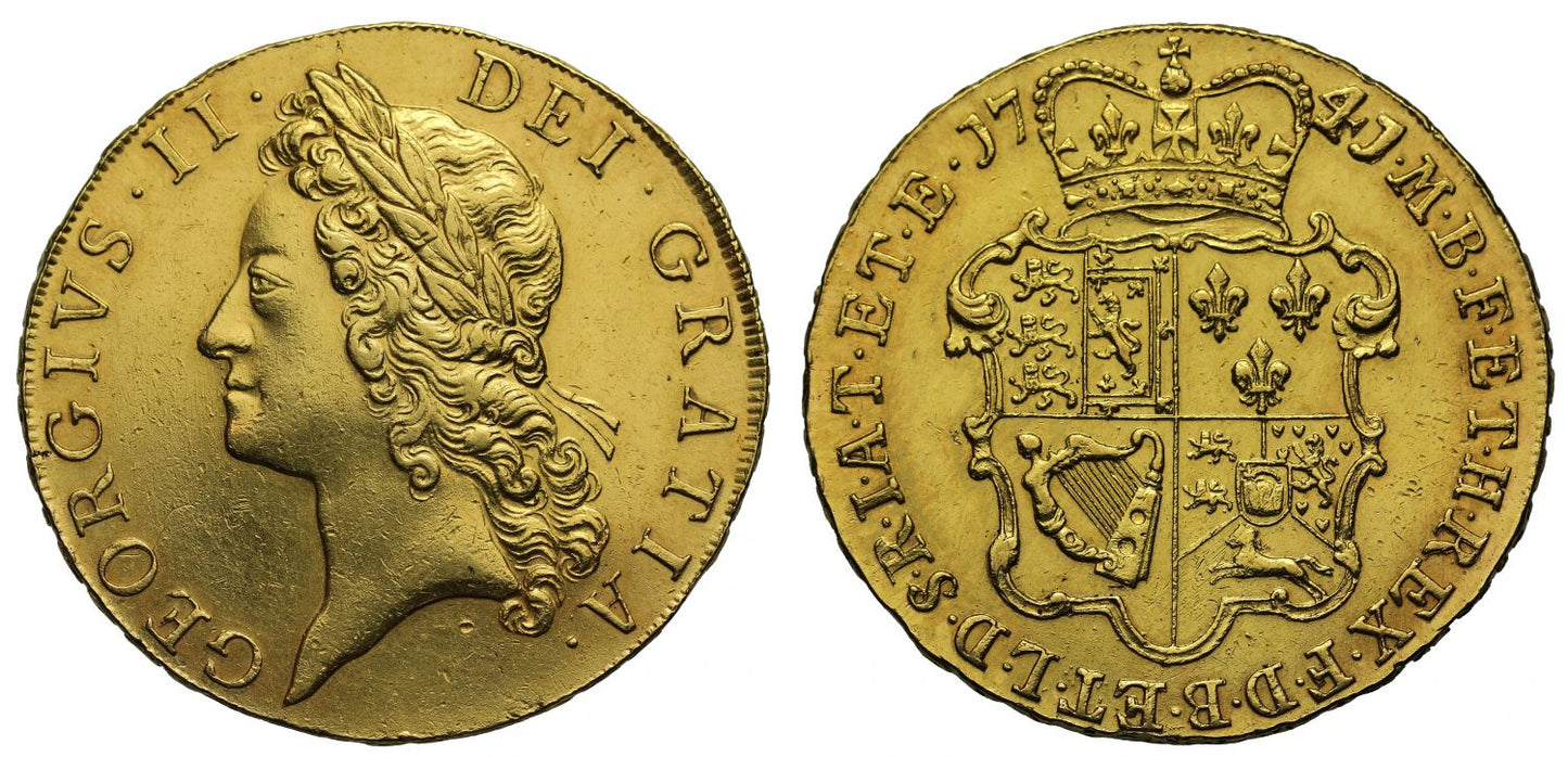 George II 1741 Five-Guineas, 4/3 in date