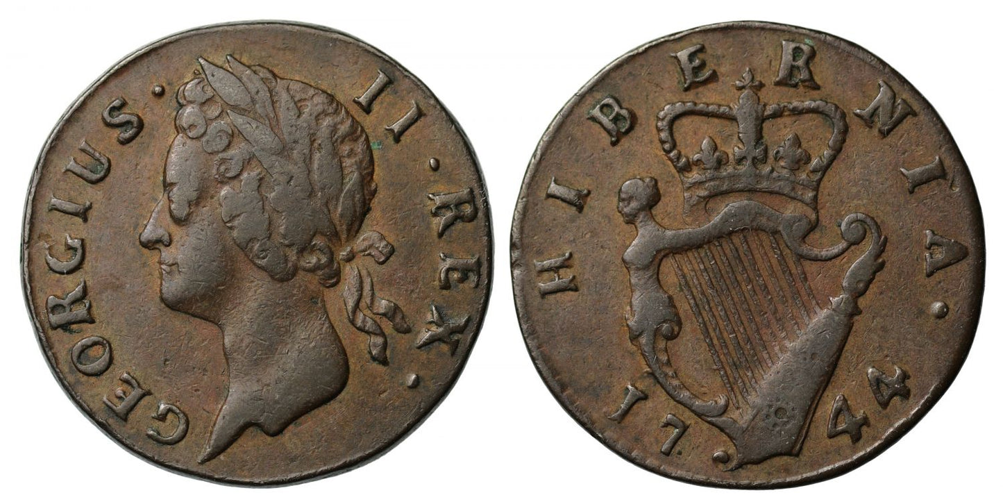 Ireland, George II 1744 copper Farthing