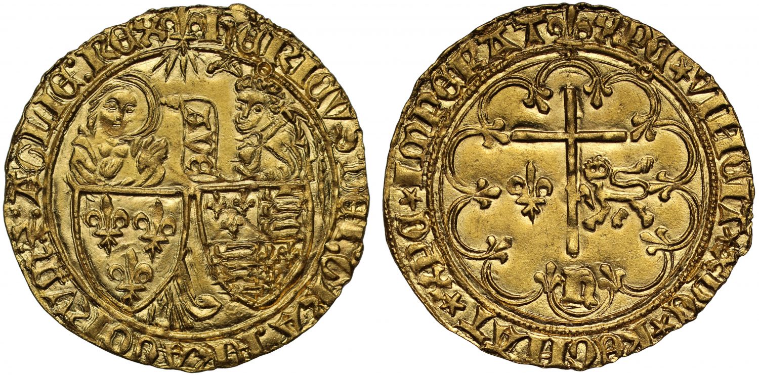 Anglo-Gallic, Henry VI Salut d'Or, St Lô, MS63+