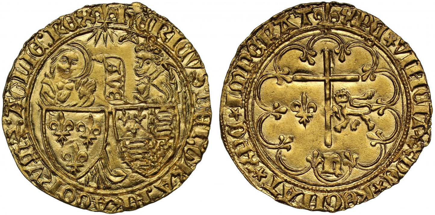 Anglo-Gallic, Henry VI Salut d'Or, St Lô, MS63+