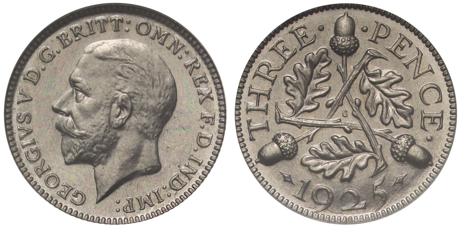 George V 1925 Pattern Threepence struck in nickel R6, CGS UK 93