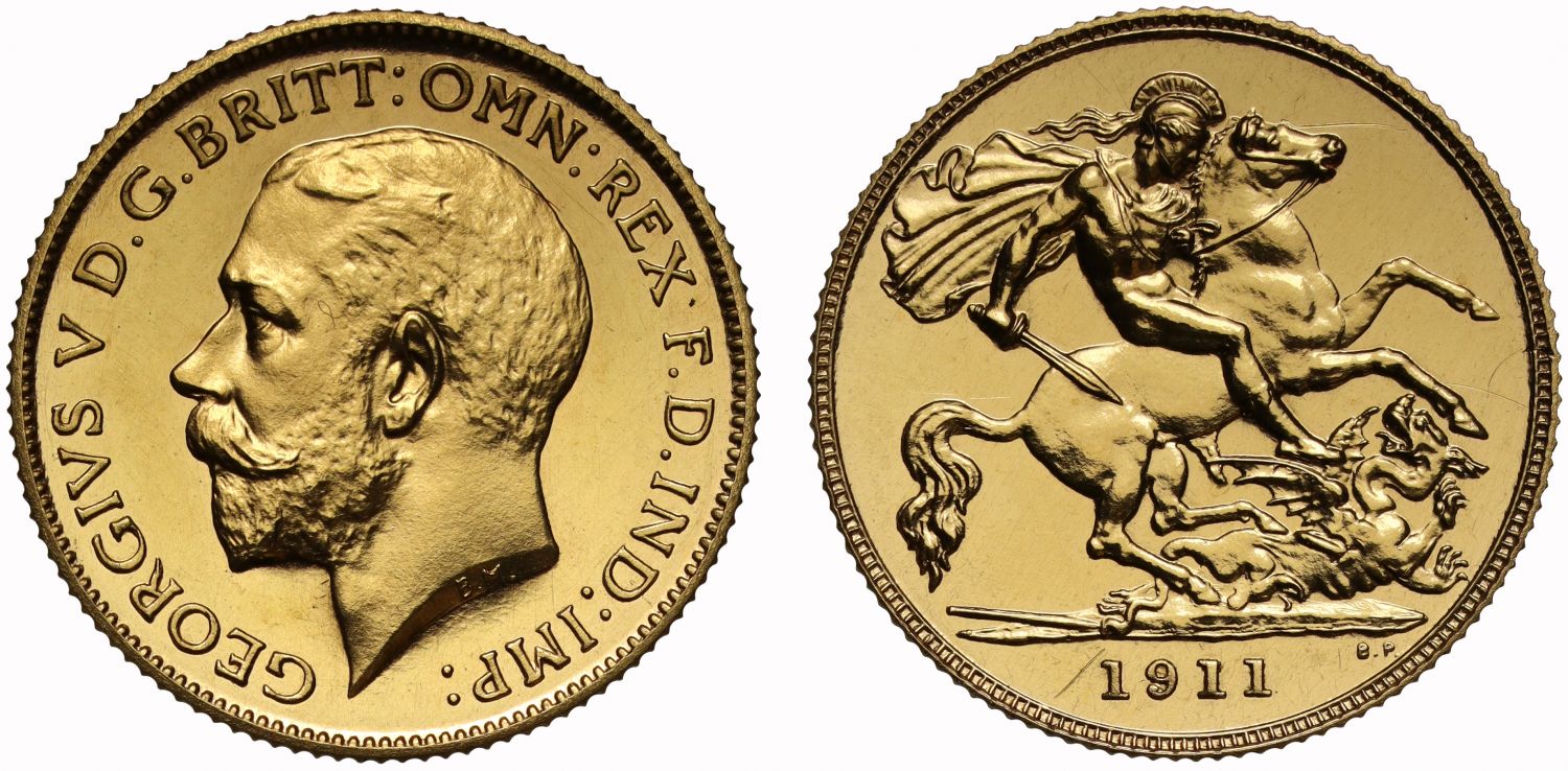 George V 1911 proof Half-Sovereign, Coronation issue
