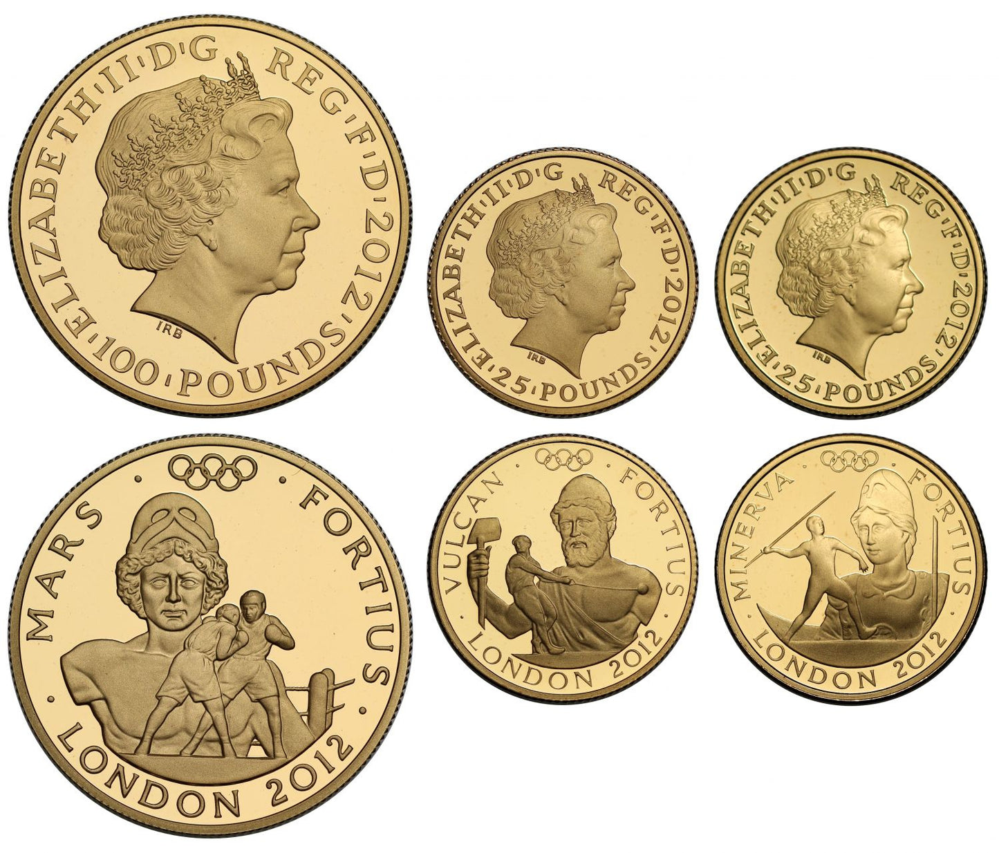 Elizabeth II 2012 gold proof 3-coin Set Olympic Fortius