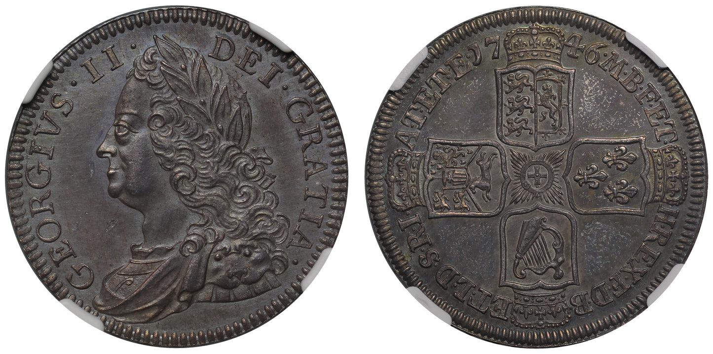George II 1746 proof Halfcrown, PF63