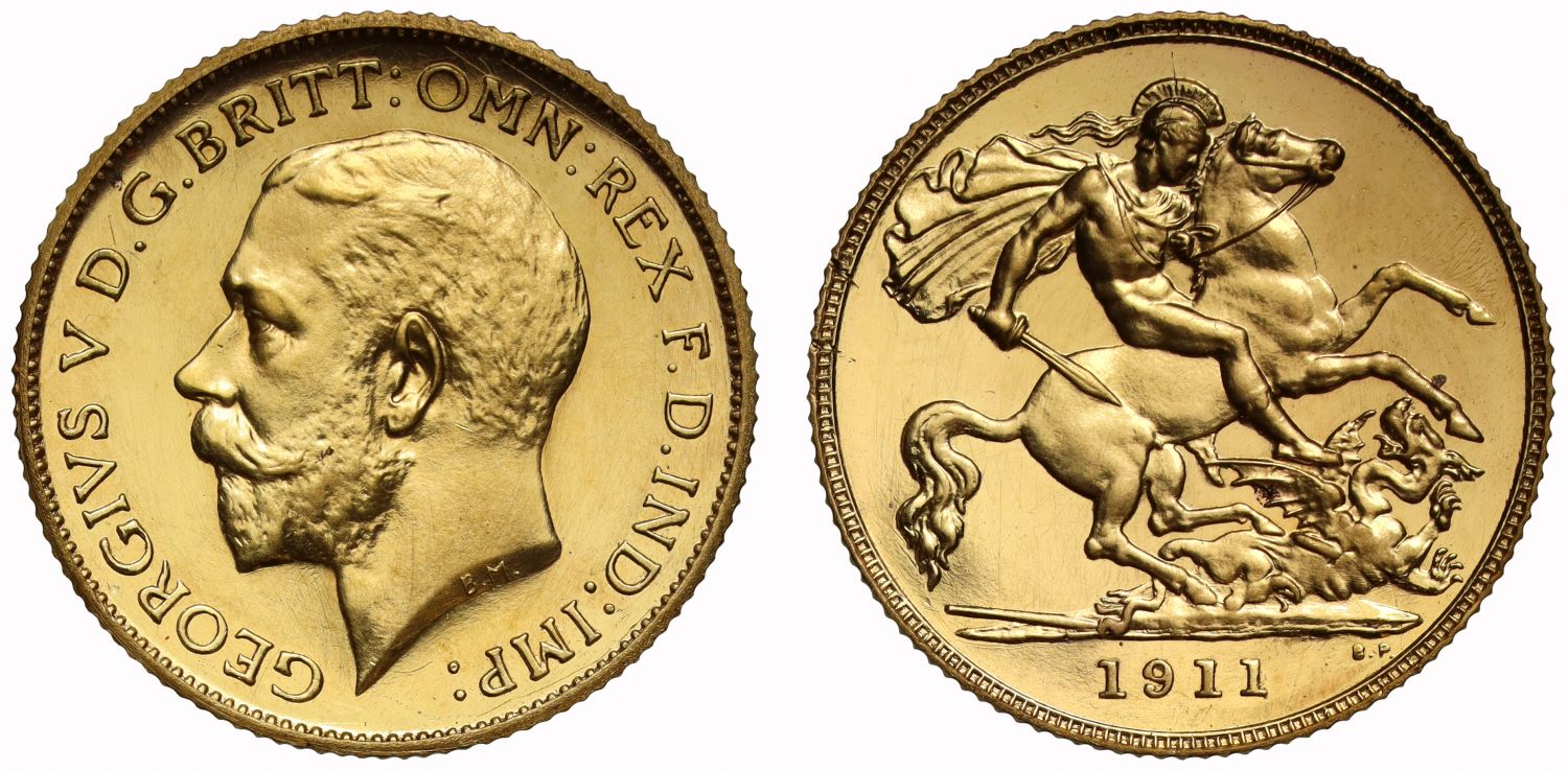 George V 1911 proof Half-Sovereign, Coronation issue