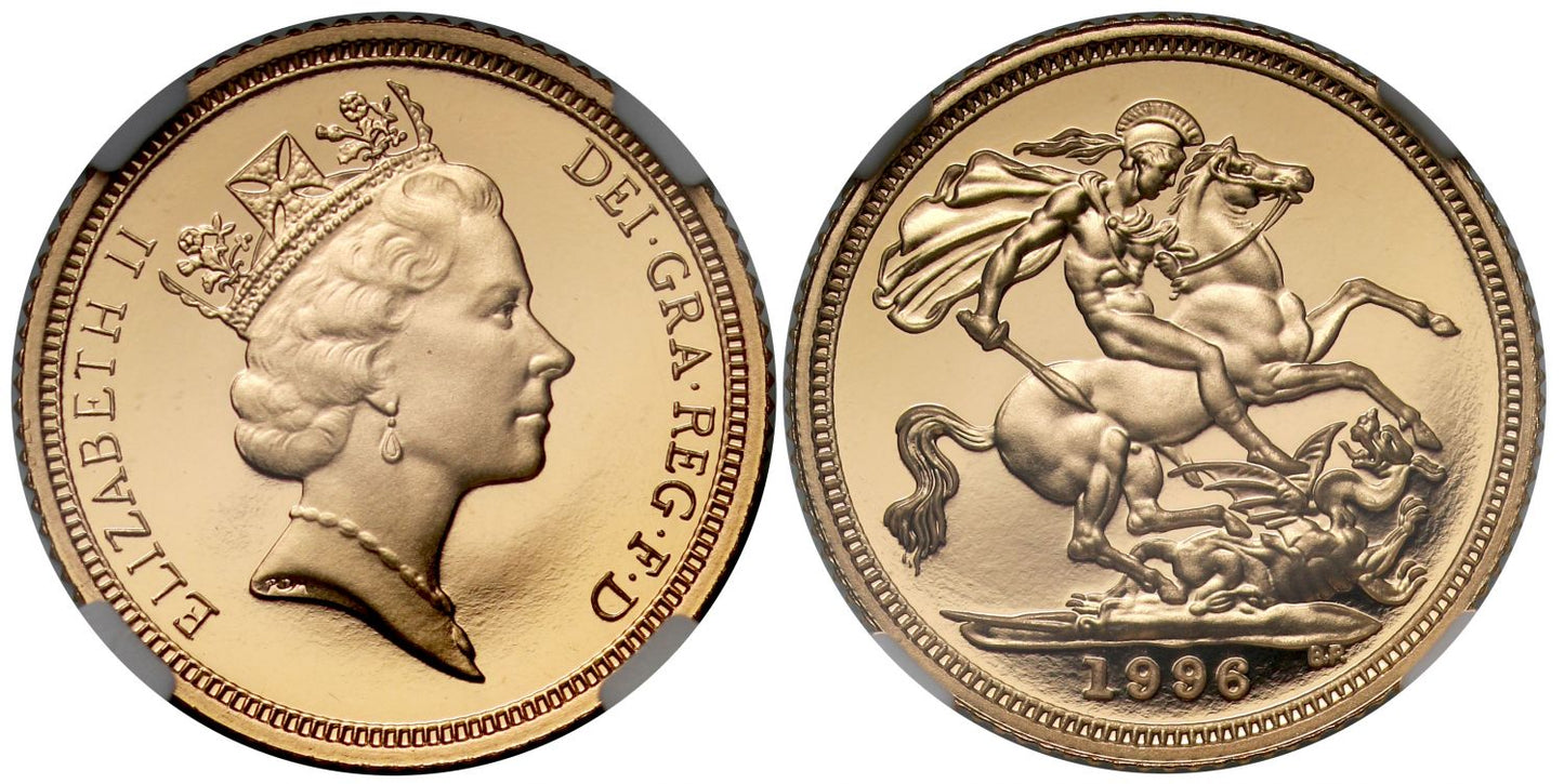 Elizabeth II 1996 proof Half-Sovereign PF70 UCAM
