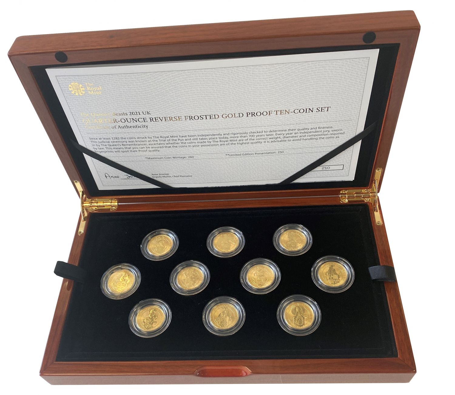 Elizabeth II 2021 gold proof 1/4oz QB 10-coin Set