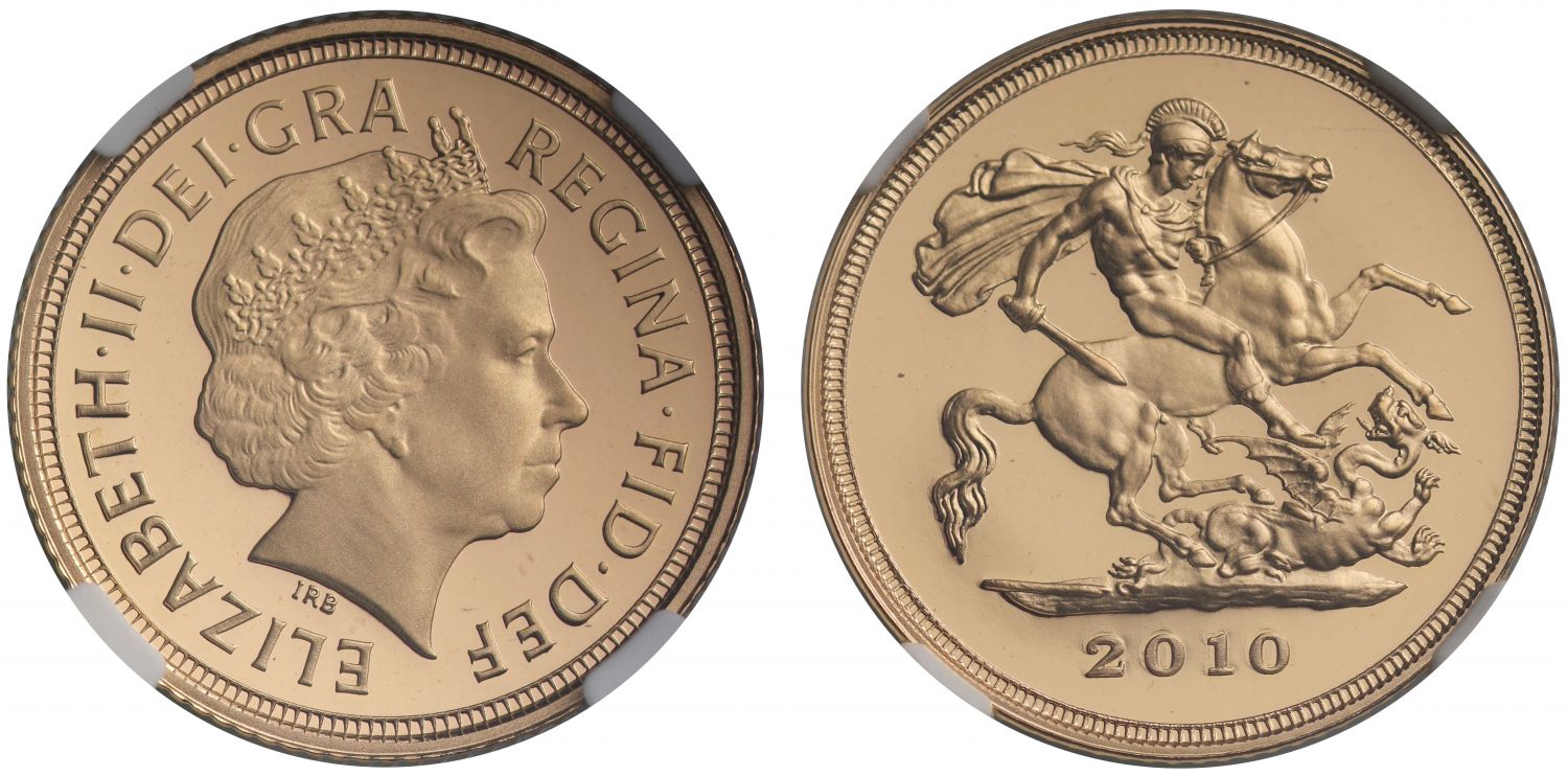 Elizabeth II 2010 proof Half-Sovereign PF70 UCAM