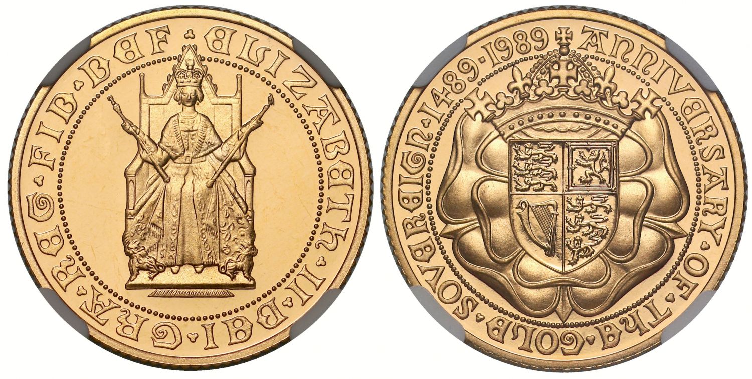 Elizabeth II 1989 proof Sovereign PF69 UCAM