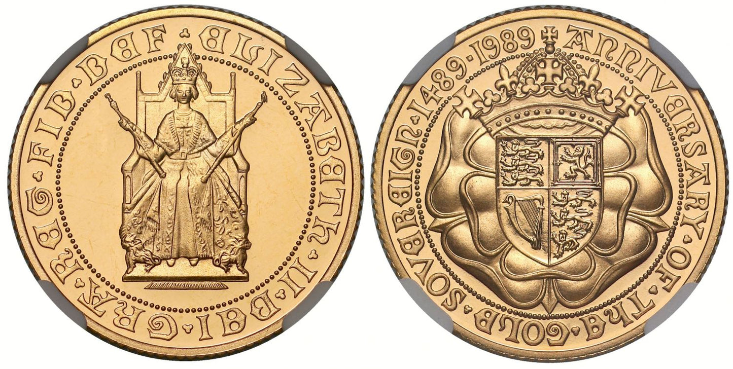 Elizabeth II 1989 proof Sovereign PF69 UCAM