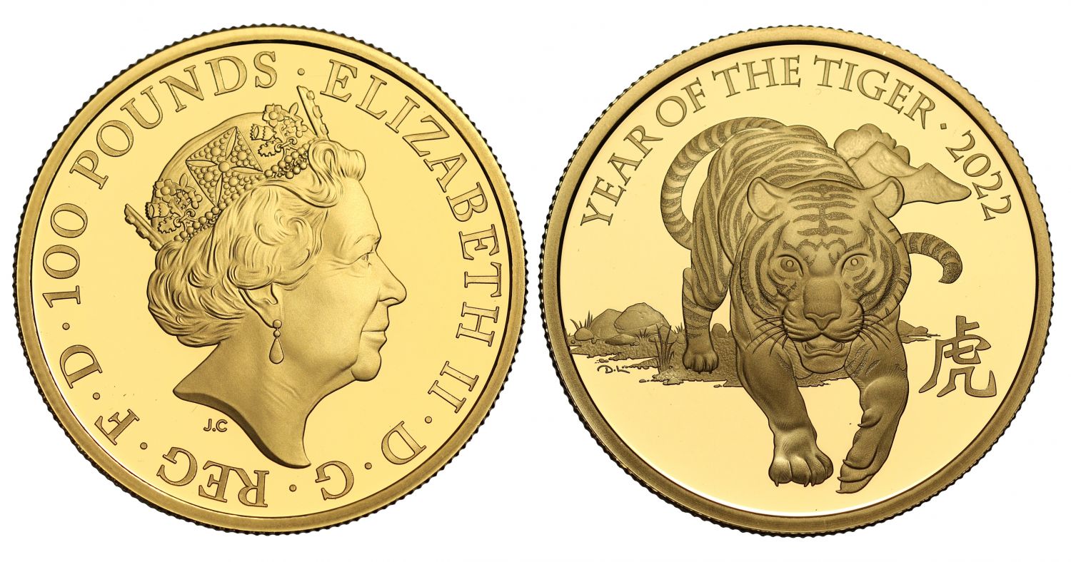 Elizabeth II 2022 gold proof 1oz Lunar Year of the Tiger