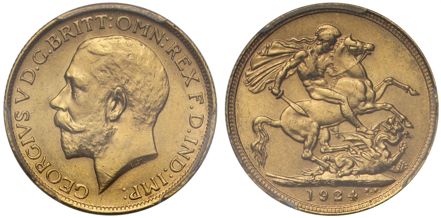 George V 1924 S Sovereign Sydney Mint MS63