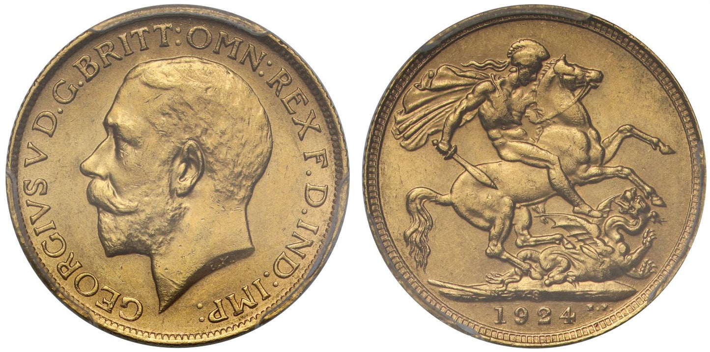 George V 1924 S Sovereign Sydney Mint MS63