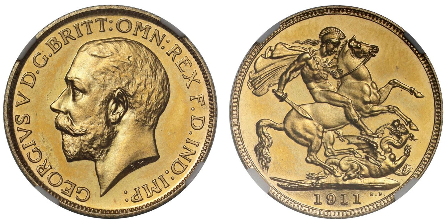 George V 1911 proof Sovereign PF63, Coronation issue