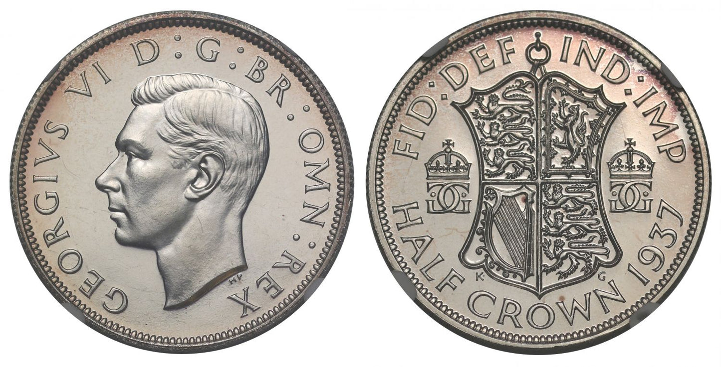George VI 1937 proof Halfcrown, PF65+, Coronation issue
