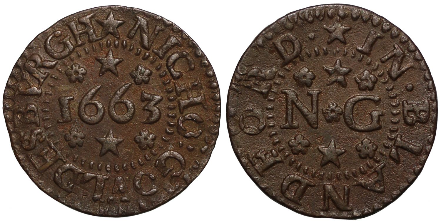 Dorset 17th century Token, Blandford Forum, Nicholas Gouldesborough 1663