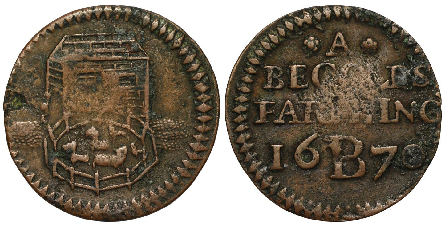 Suffolk, 17th Century token, Beccles Farthing, 1670