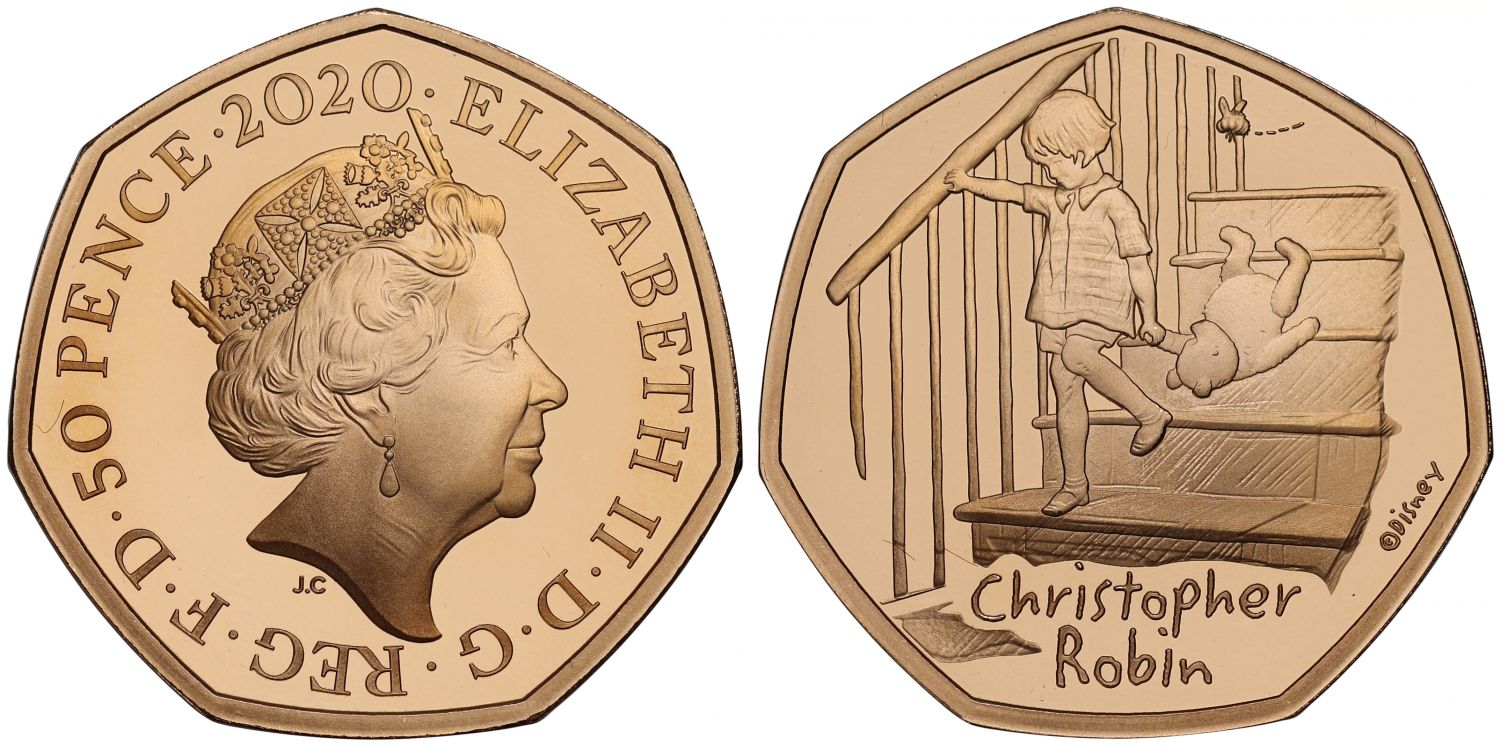 Elizabeth II 2020 gold proof 50p Christopher Robin