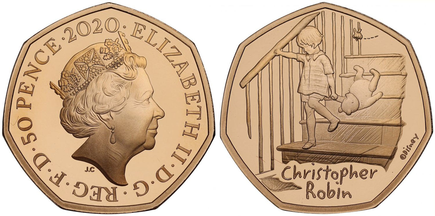 Elizabeth II 2020 gold proof 50p Christopher Robin
