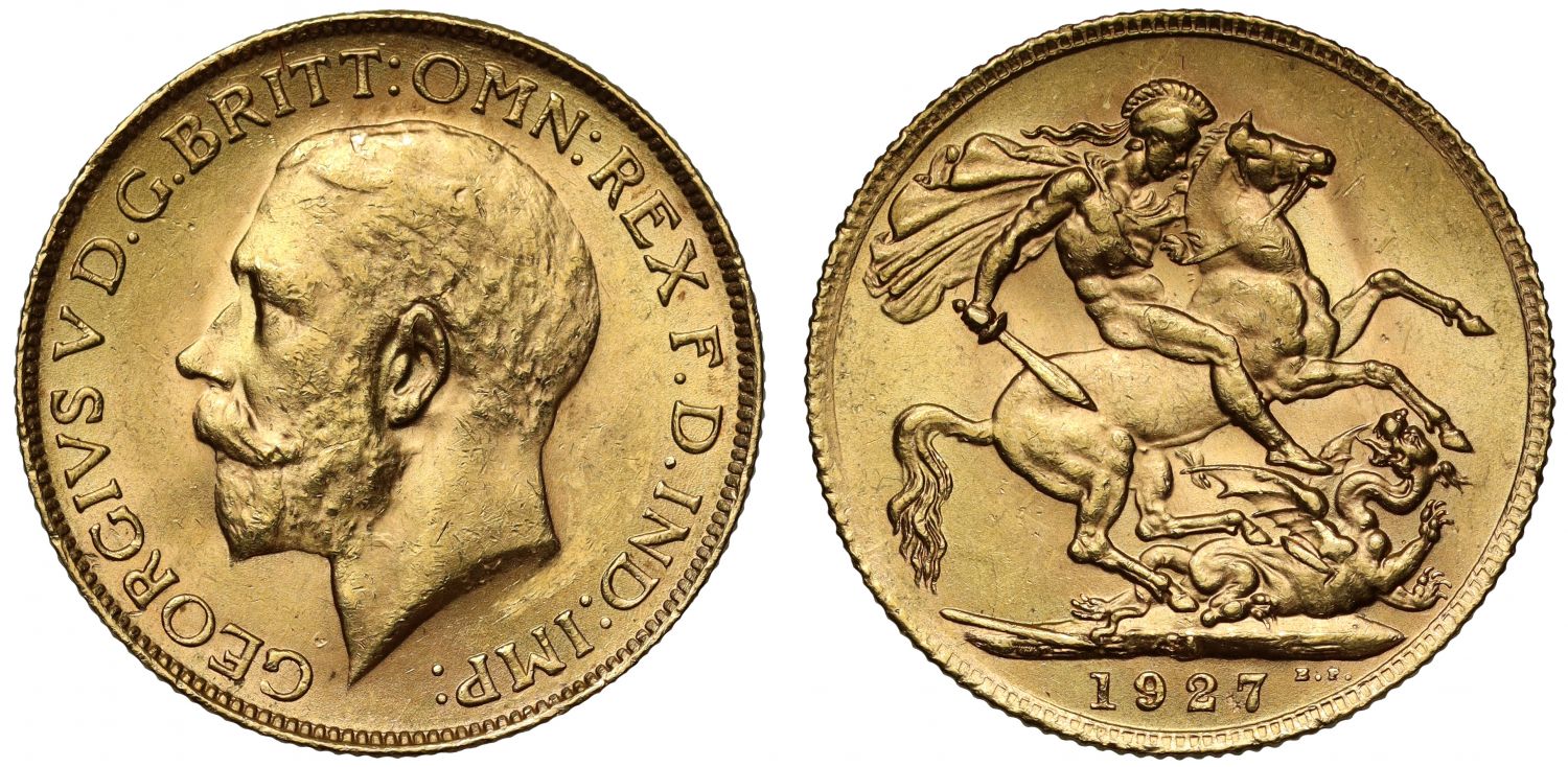George V 1927-SA Sovereign Pretoria Mint