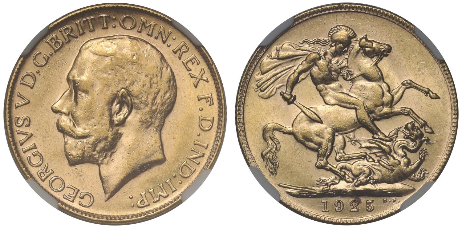 George V 1925-P Sovereign Perth Mint AU58