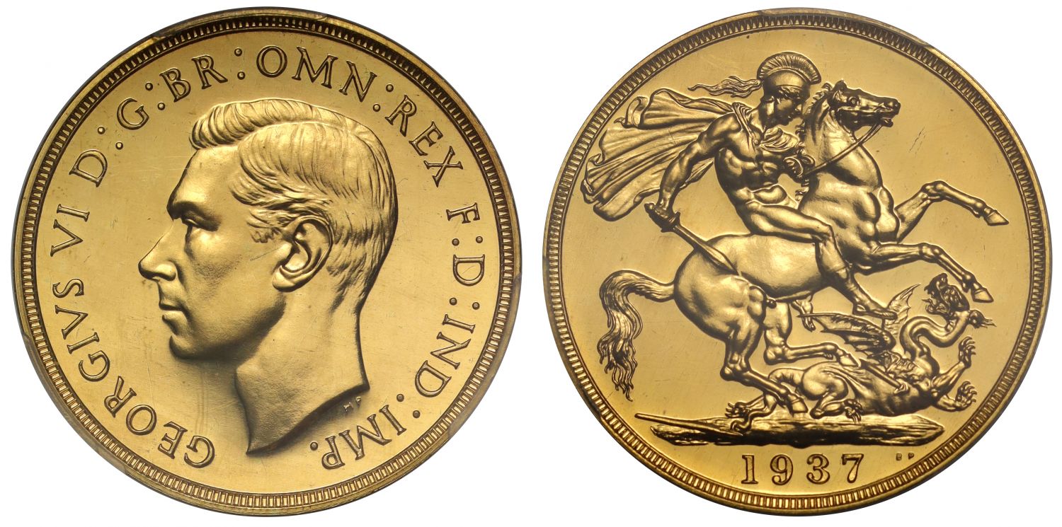 George VI 1937 proof Two-Pounds PR65 Coronation issue