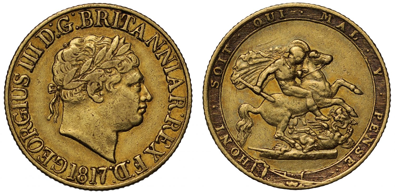 George III 1817 Sovereign, first year of issue
