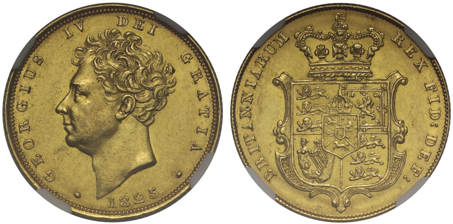George IV 1825 Sovereign bare head AU58