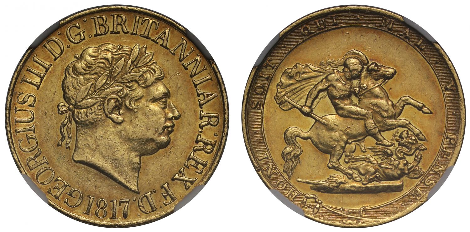 George III 1817 Sovereign AU58 first year of issue