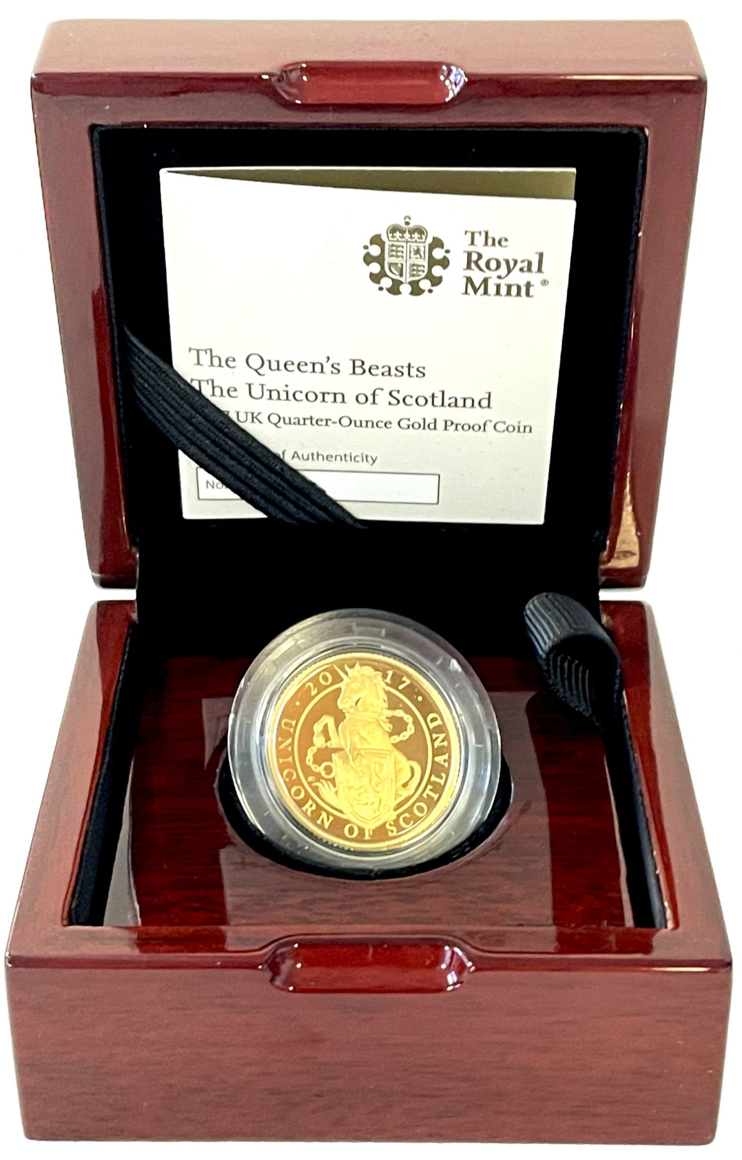 Elizabeth II 2017 gold proof 1/4oz QB Unicorn of Scotland