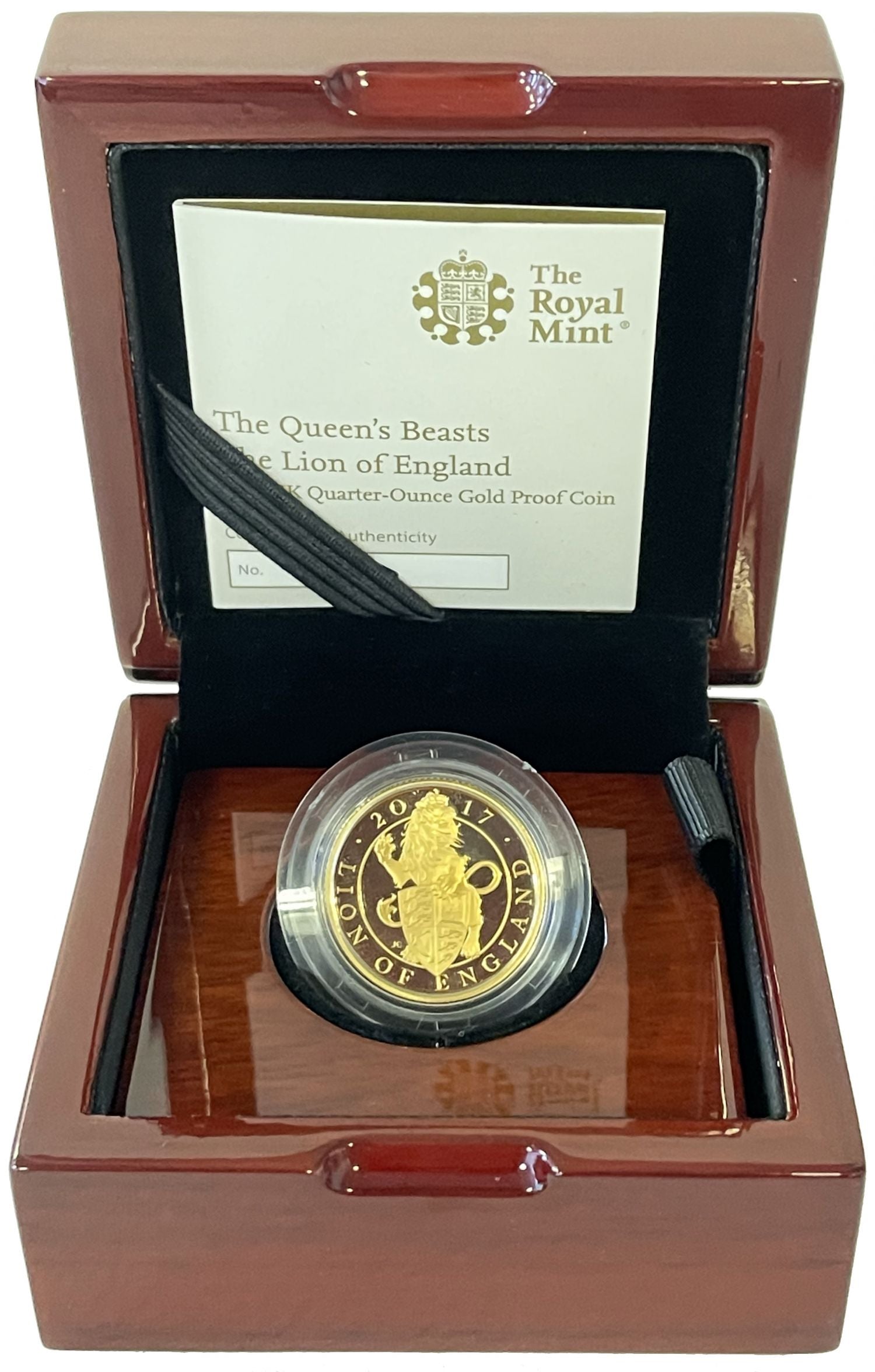 Elizabeth II 2017 gold proof Quarter-Ounce QB Lion of England