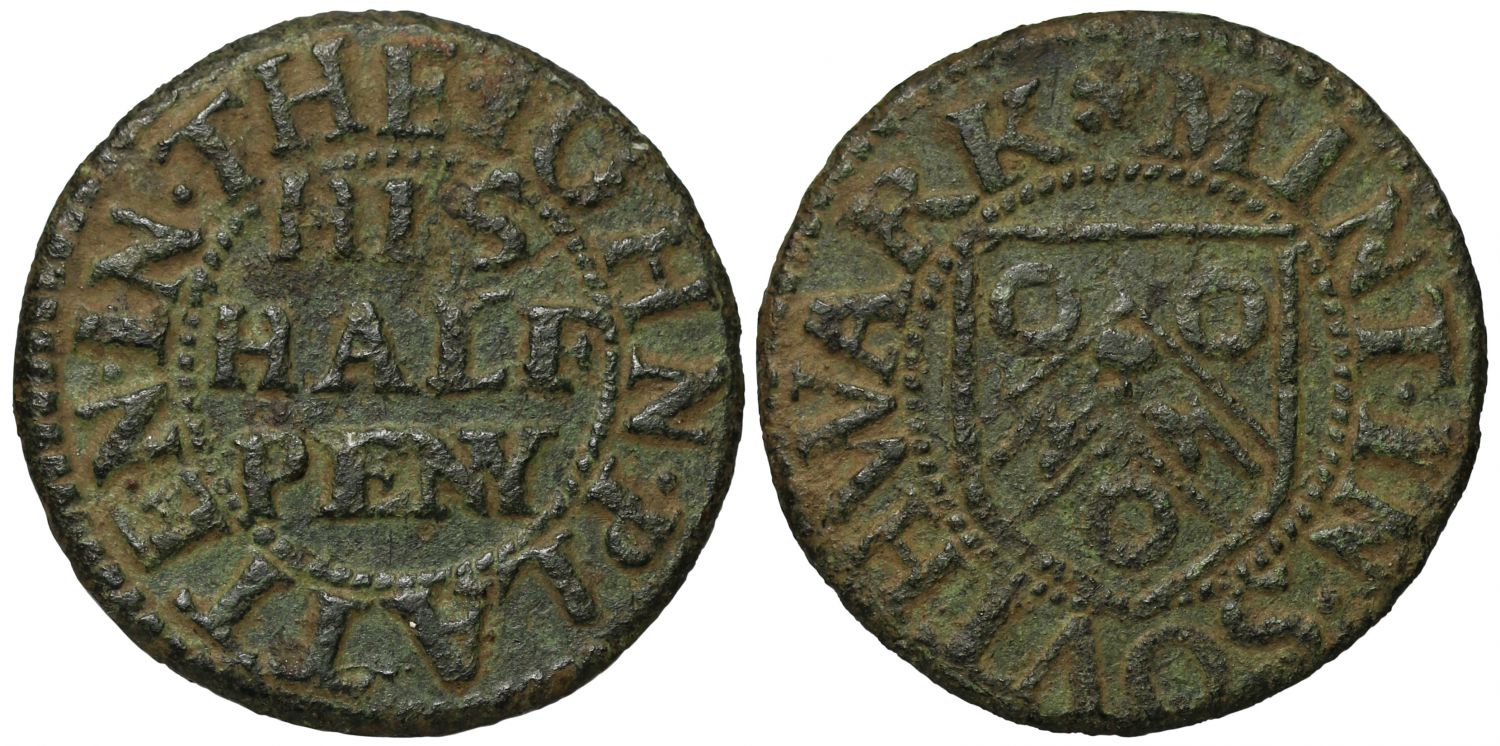 17th Century Token, Southwark, The Mint John Platten Halfpenny, undated