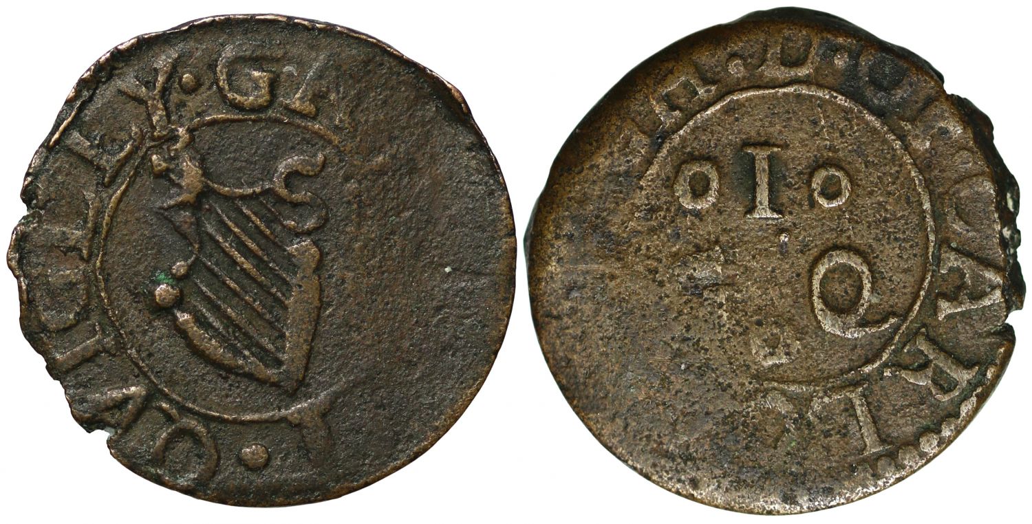 Ireland, Co Carlow 17th century Token, Garrett Quigley, Penny undated Carlow