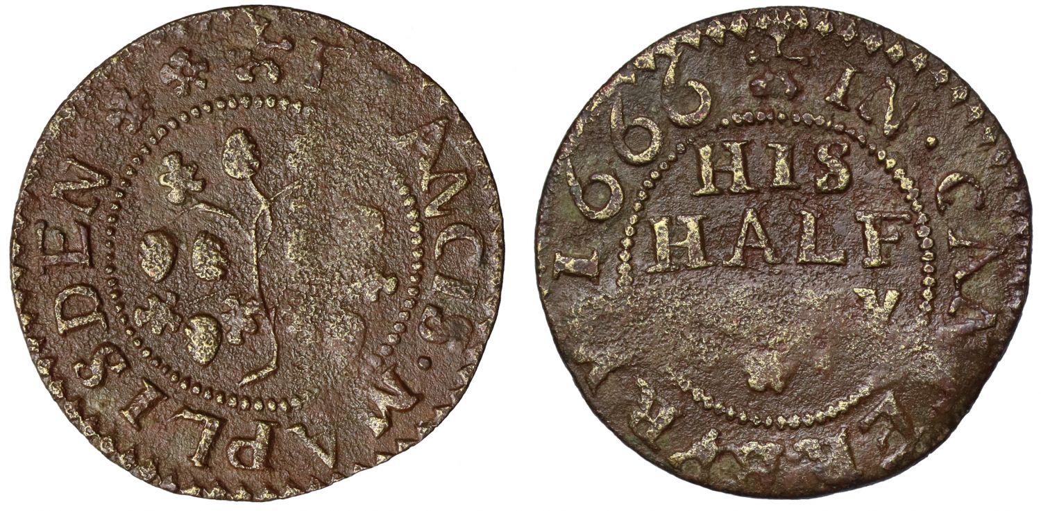 Kent, Canterbury, 1666 Halfpenny Francis Maplesden