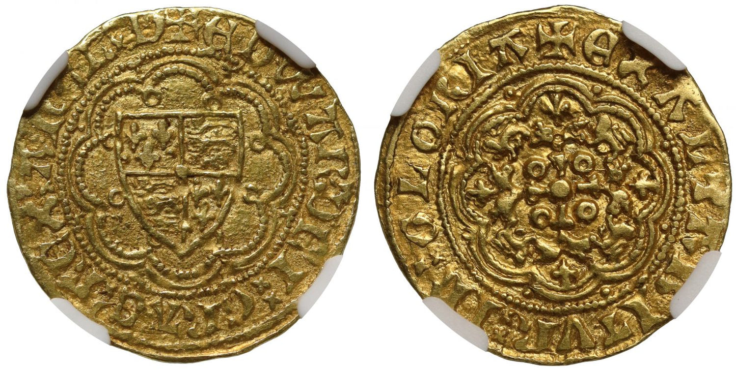 Edward III Quarter-Noble Transitional Treaty period London AU55