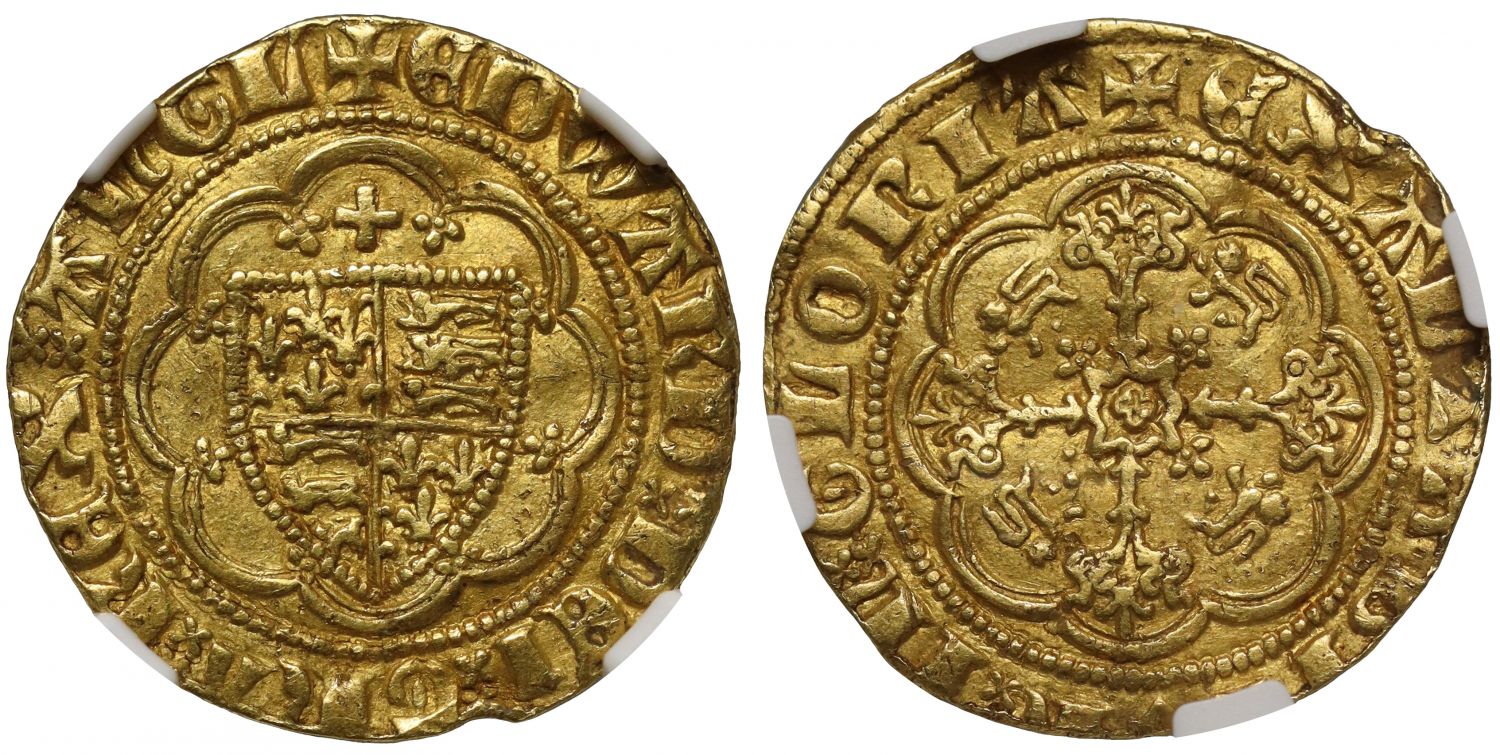 Edward III Quarter-Noble Treaty Period Calais AU53