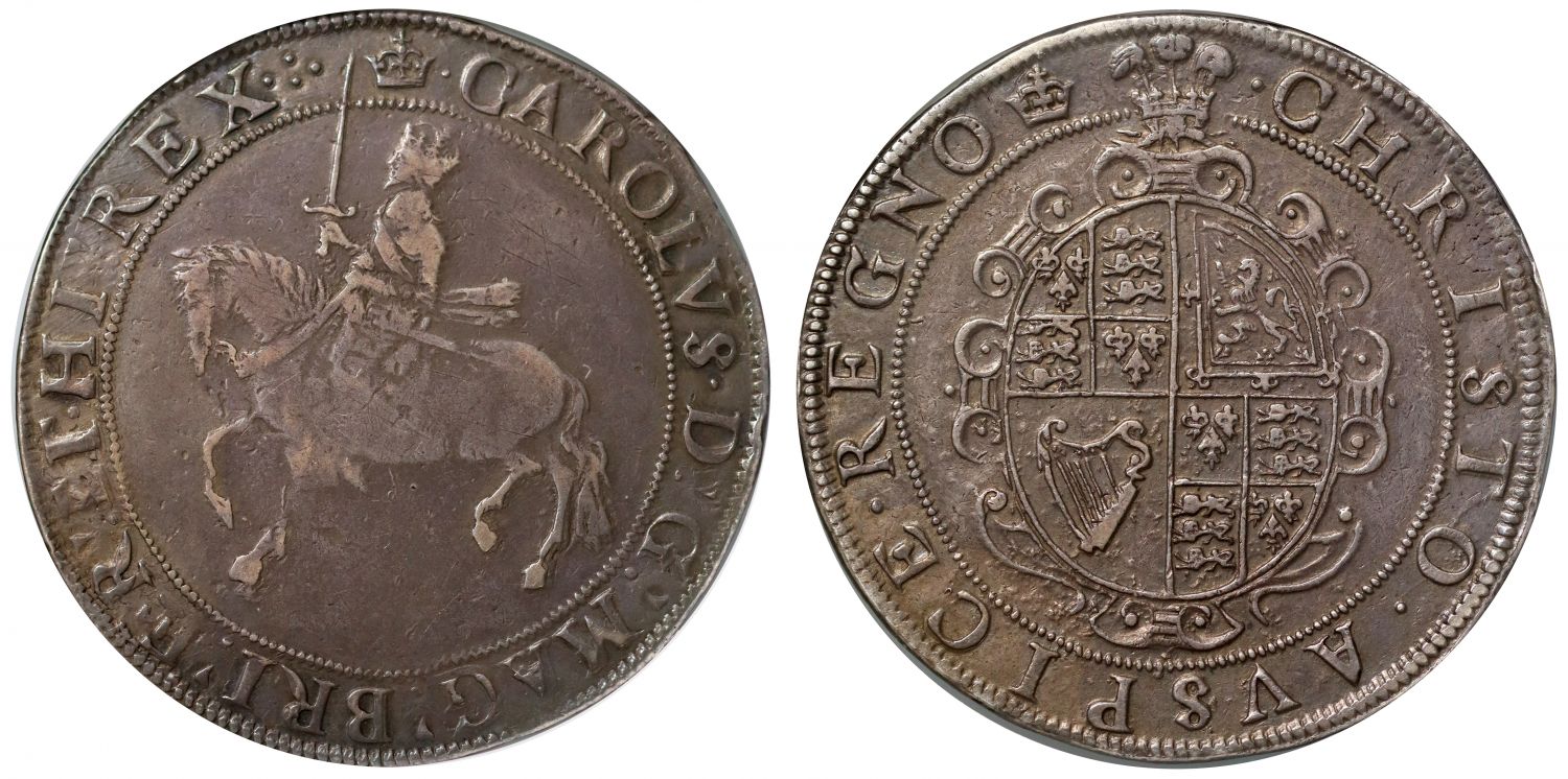 Charles I Crown VF35, Tower Mint group III, struck from Welsh silver