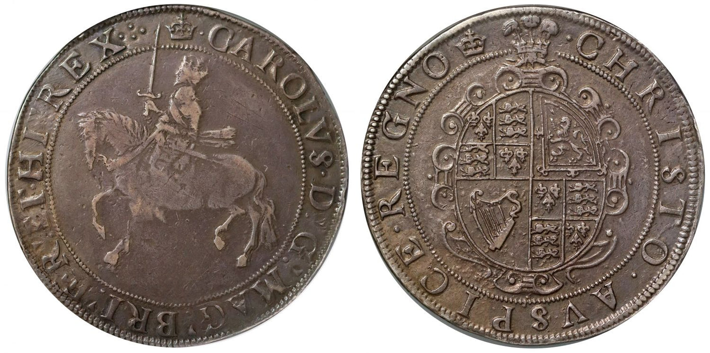 Charles I Crown VF35, Tower Mint group III, struck from Welsh silver