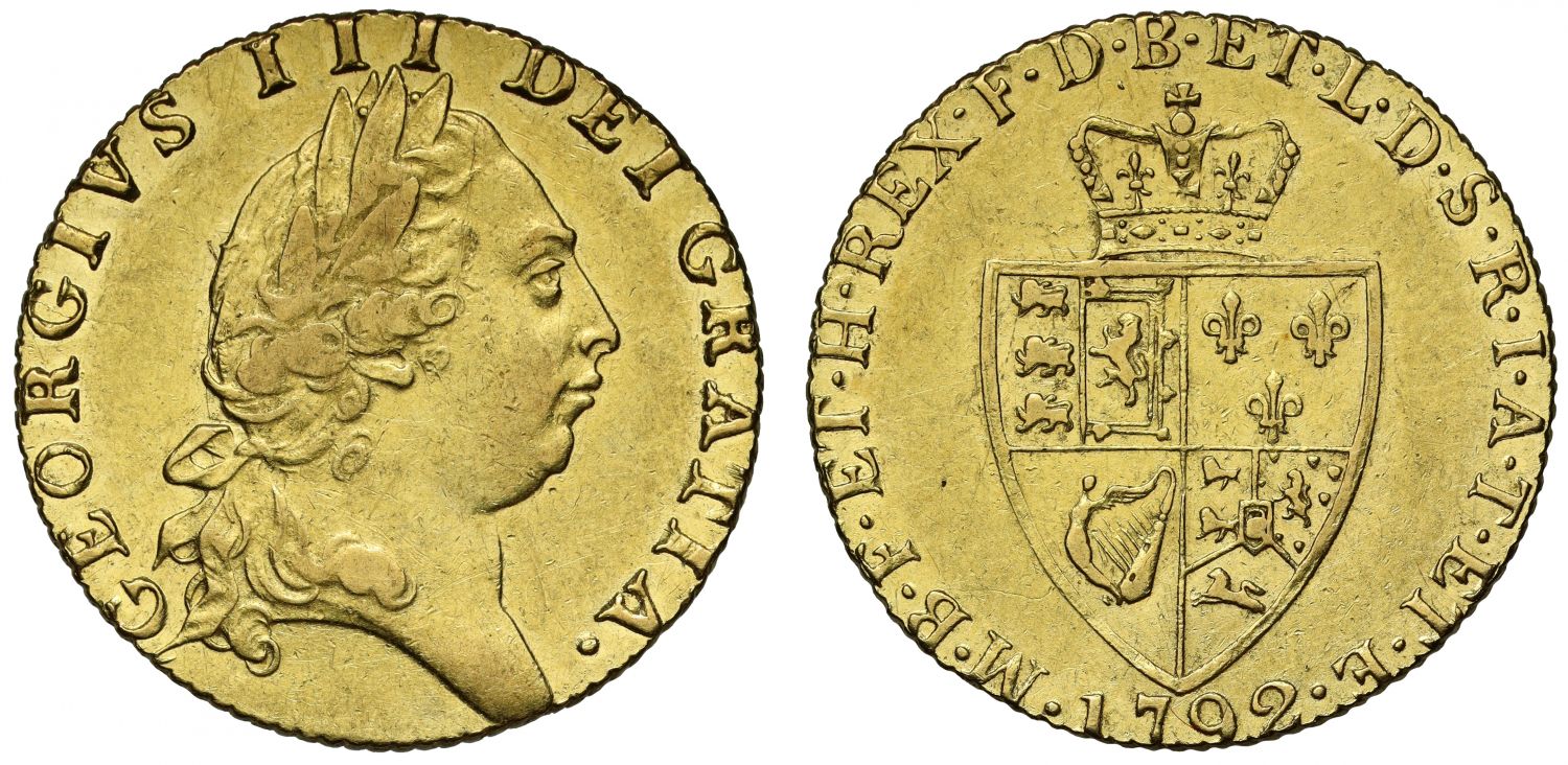 George III 1792 Guinea, fifth head, spade reverse