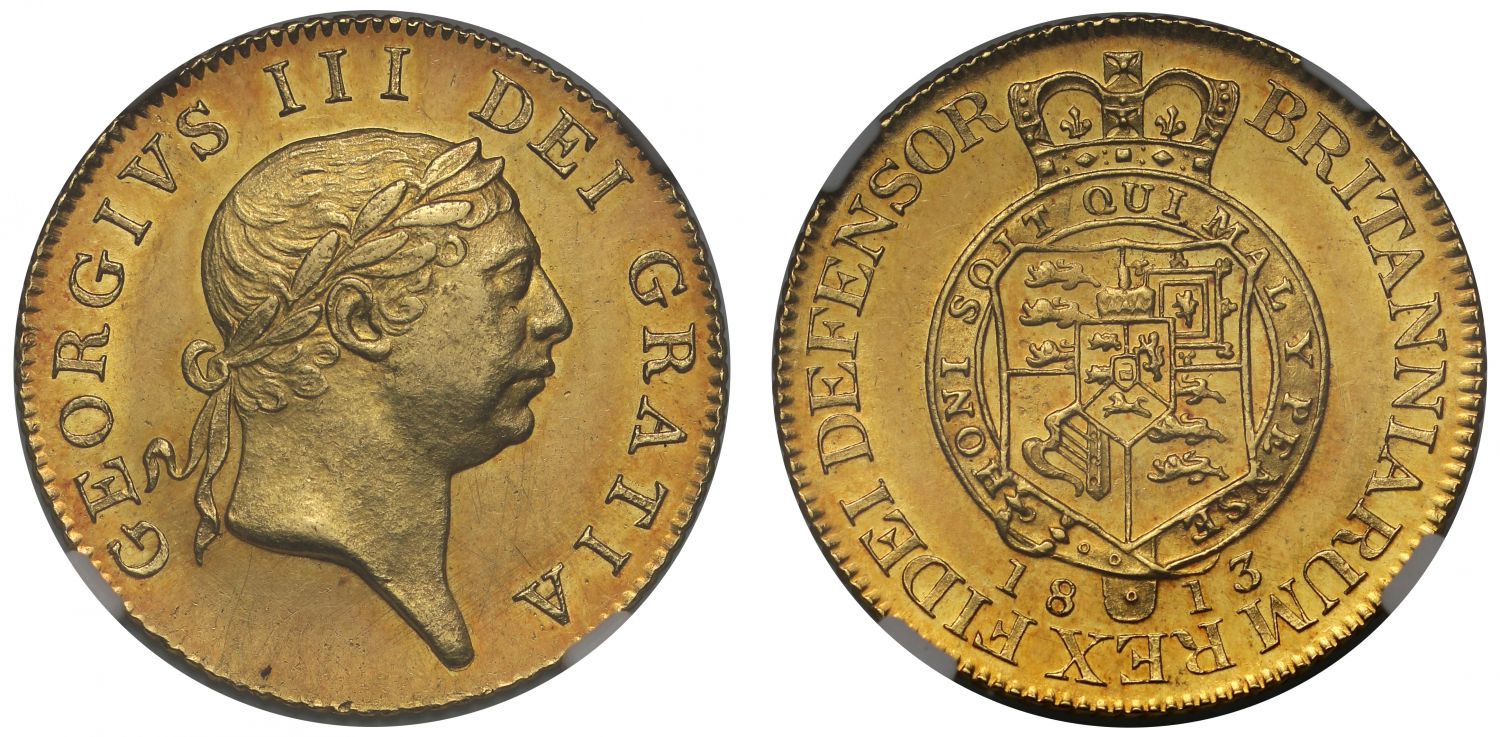 George III 1813 'Military' Guinea MS63